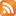 Icono de RSS. Ondas de radio blancas sobre fondo naranja.